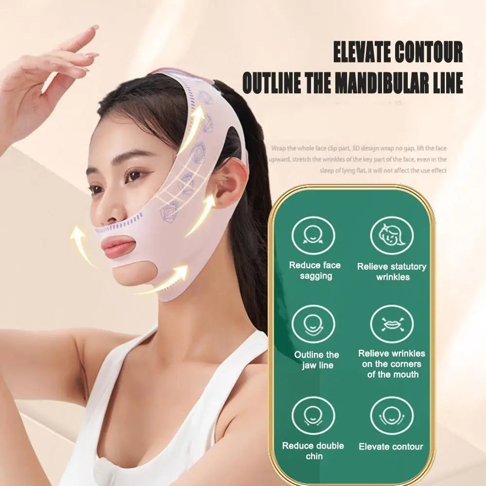 V-Line Lifting Chin Mask – Slimming Face & Double Chin Tightening | ماسك شد الذقن وتنحيف الخدود لإزالة اللغلوغ بسرعة